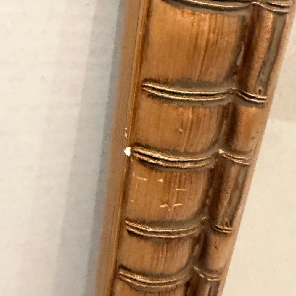 Vintage Gold Faux Bamboo Picture Frame 8x10 Hollywood Regency Gilt Decor
